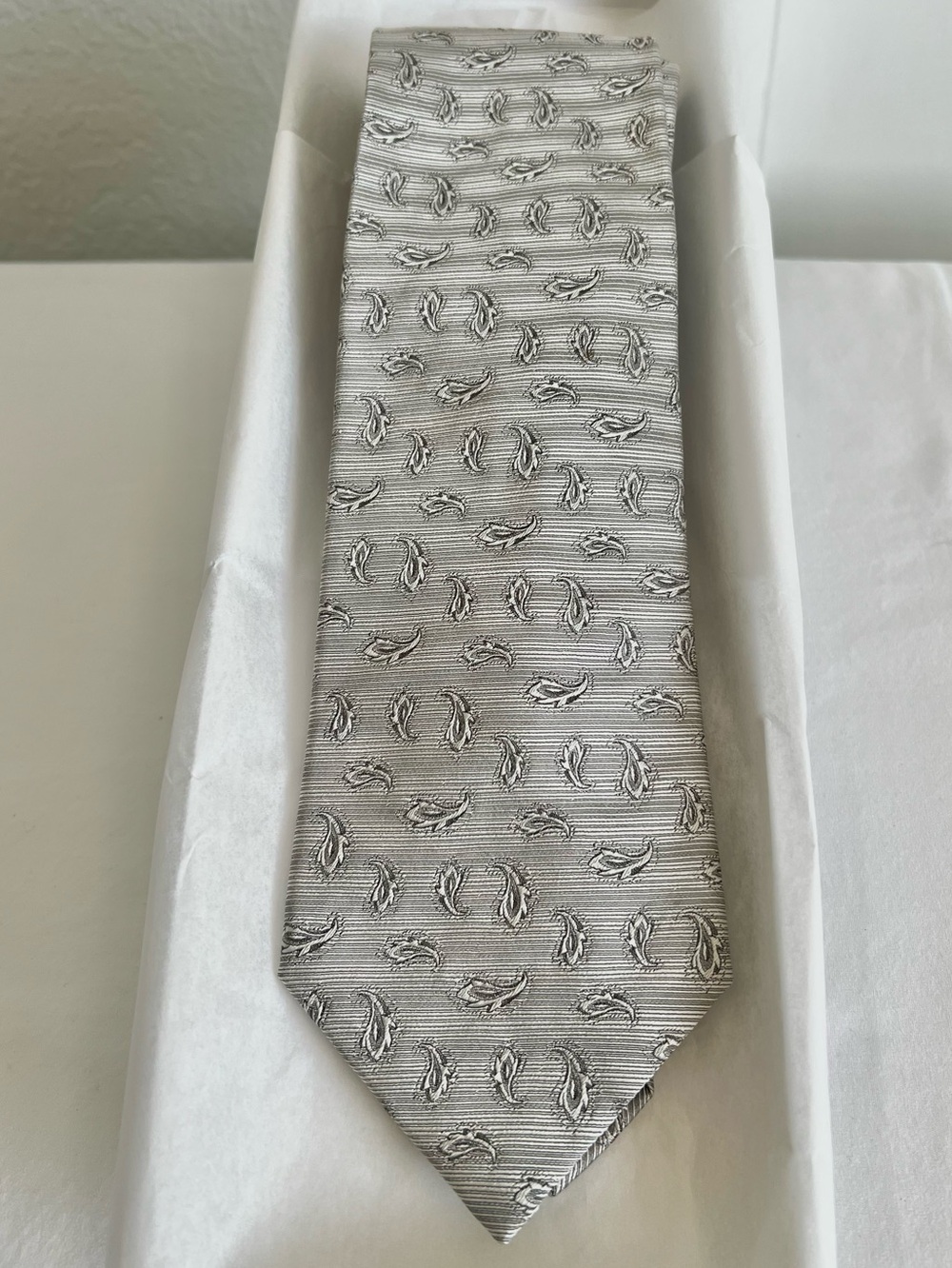 Lanvin Paris Paisley Silk Tie